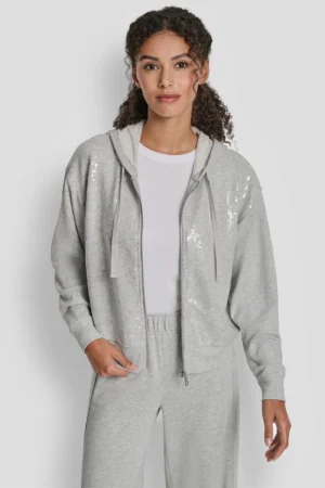 Sportiskā stila jaka ar fliteru pārklājumu priekšpusē