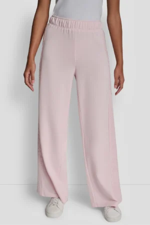 Rozā sportiskā stila bikses ar fliteru apdari
