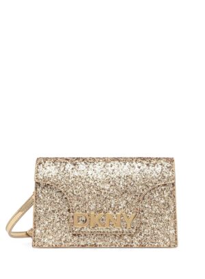 Zeltaini mirdzoša somiņa ar noņemamu plecu siksnu