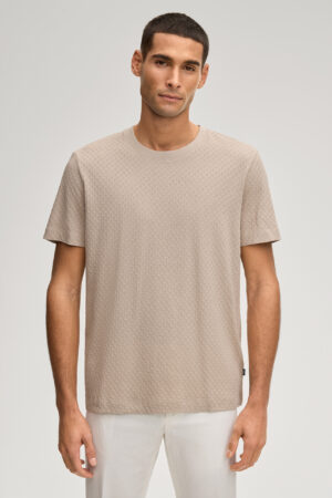 Kokvilnas T-krekls ar dekoratīvu tekstūru