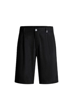 Viegla auduma šorti ar ielocēm, melni