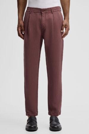 Liocela un linu chino bikses bordo krāsā