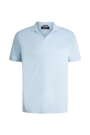 Gaiši zils kokvilnas polo krekls vīriešiem