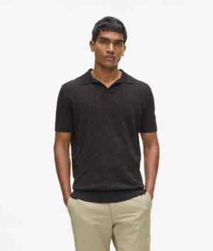 Polo krekls ar caurspīdīgu monogrammu rakstu