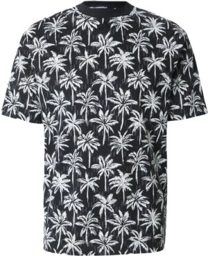 T-krekls ar palmu un monogrammu rakstu