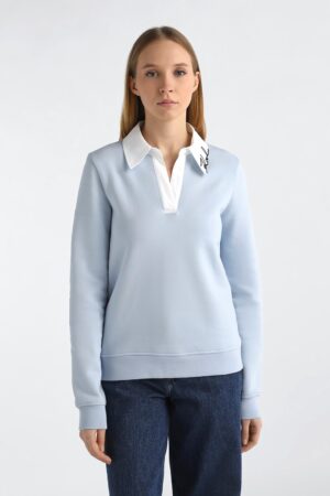 Džemperis ar kontrastējošu logo izšuvumu