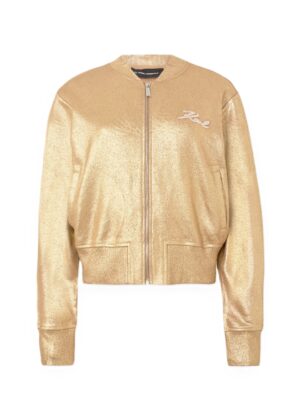 Organiskās kokvilnas jaka ar zeltainu pārklājumu