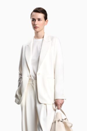 Balts merserizētas kokvilnas T-krekls ar kabatu