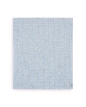 Gaiši zila linu šalle ar sudrabainu mirdzumu