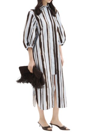 Kokvilnas kreklkleita ar vertikālu rakstu