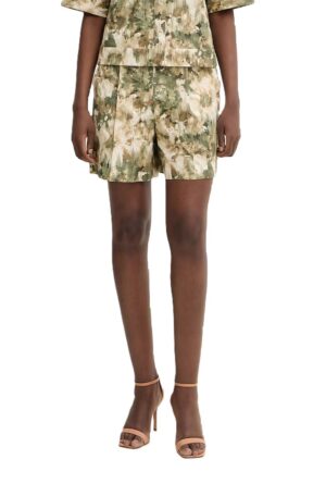 Kokvilnas šorti ar abstraktu rakstu