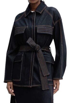 Jaka ar atloku kabatām un sasienamu jostu