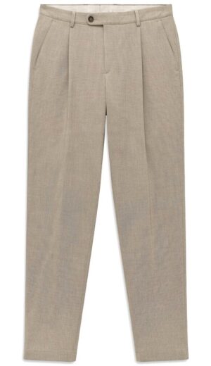 Pelēcīgi bēšas vīriešu bikses ar ielocēm