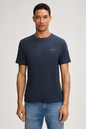 Tumši zils T-krekls ar logo akcentiem