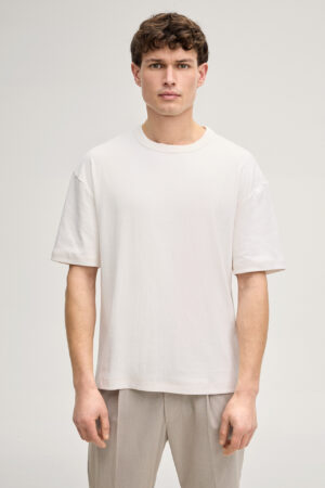 Bēšs kokvilnas T-krekls vīriešiem