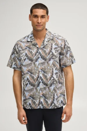 Kokvilnas krekls ar augu motīvu rakstu