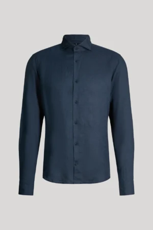 Tumši zils linu krekls vīriešiem