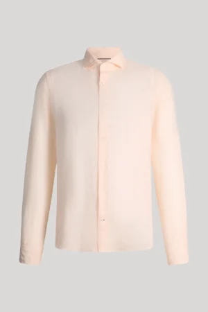 Gaiši oranžs linu krekls vīriešiem