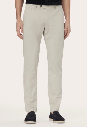 Gaiši pelēkbēšas chino bikses ar monētu kabatiņu