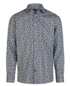 Kokvilnas krekls ar tumši zilu palmu rakstu