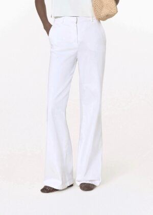 Baltas džinsu bikses ar logo reljefa akcentu