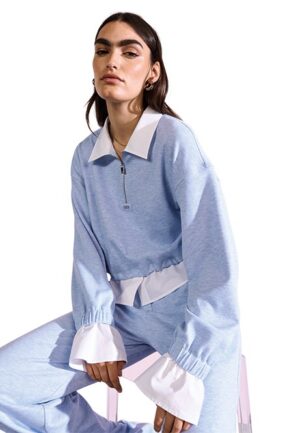 Polo stila krekls ar viegli raibu struktūru