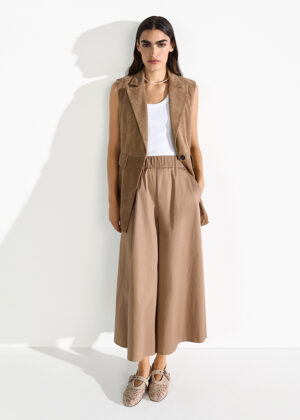 Īpaši platas kokvilnas bikses ar elastīgu jostasvietu