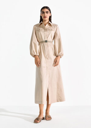 Kreklveida kleita ar sprādzējamu elastīgo jostu