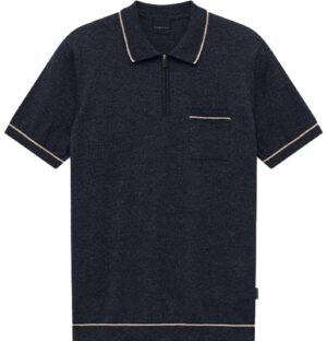 Adīts polo krekls ar kabatu un rāvējslēdzi