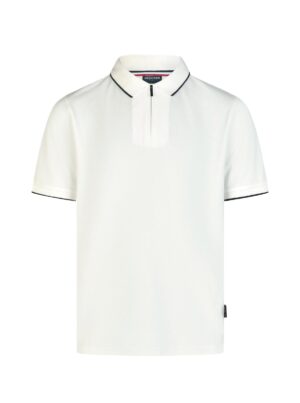 Balts polo krekls ar kontrastējošu apdari