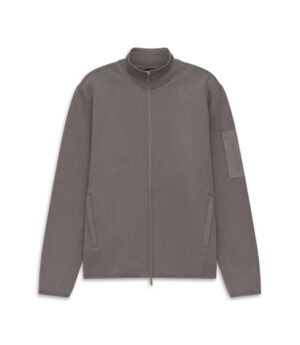 Pelēkbrūna sporta jaka ar piedurknes kabatu