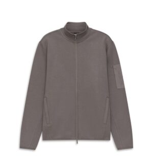 Pelēkbrūna sporta jaka ar piedurknes kabatu