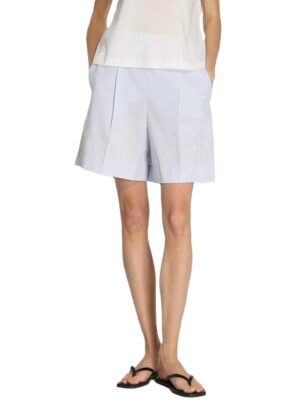 Tekstūrēta kokvilnas auduma šorti gaiši zilā krāsā