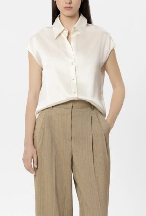 Zīda blūze ar kreklveida apkakli