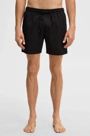 Melni peldšorti ar nelīdzenu tekstūru