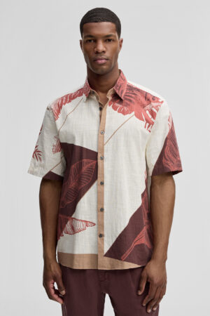 Kokvilnas krekls ar augu motīvu apdruku