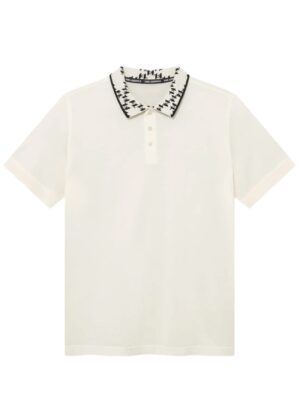 Polo krekls ar monogrammu rakstu apkaklē