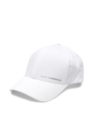 Balta beisbola cepure ar logo akcentu