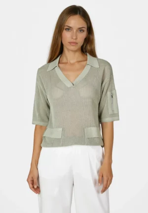 Sietveida džemperis ar sudrabainu mirdzumu