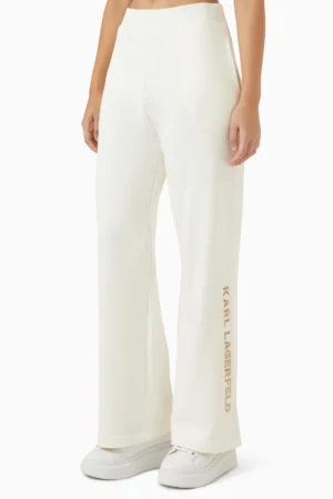 Organiskās kokvilnas bikses ar logo izšuvumu