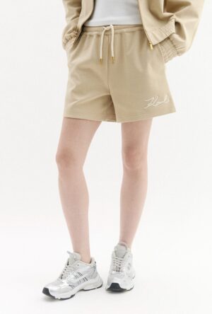 Bēši sportiskā stila šorti ar logo akcentiem