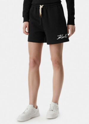 Melni sportiskā stila šorti ar logo akcentiem