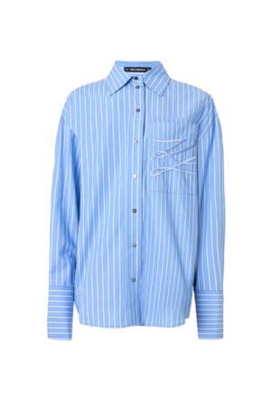 Kokvilnas krekls ar svītru rakstu un autogrāfa izšuvumu