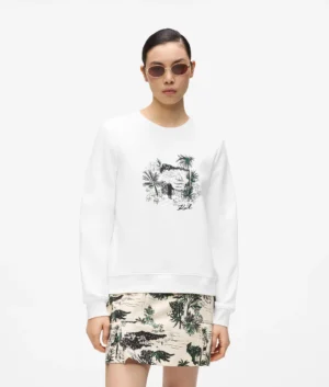 Organiskās kokvilnas džemperis ar attēlu