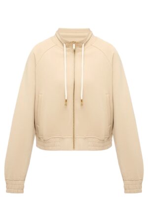 Bēša sportiskā stila jaka ar logo akcentiem