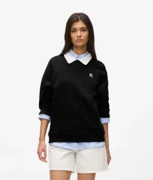 Organiskās kokvilnas džemperis ar kontrastējošu apkakli