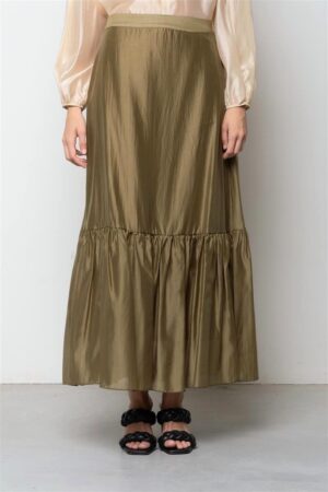 Gari liocela auduma svārki ar volānu