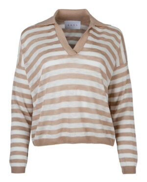 Smalka adījuma tops horizontālām svītrām