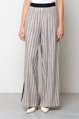 Viskozes un linu bikses ar svītru rakstu