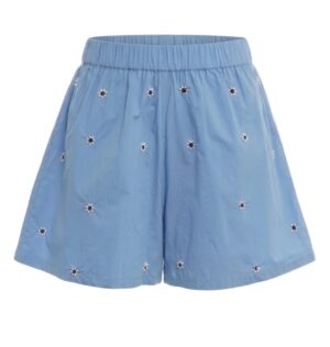 Kokvilnas šorti ar pērlīšu izšuvumiem